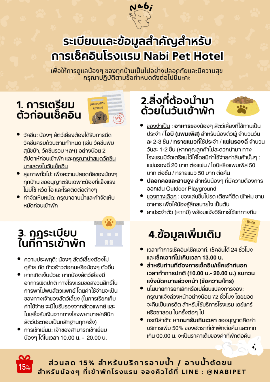 ระเบียบในการเช็คอินโรงแรม Nabi